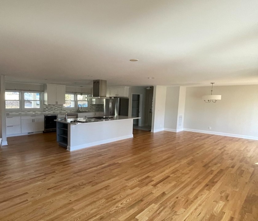 After New Open Floorplan. Demo'd the kitchen and dining room walls to reveal a new open floorplan. Look at all that space!